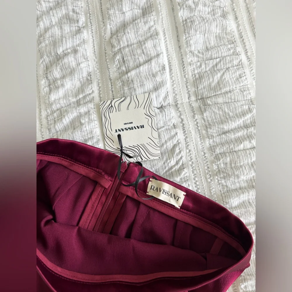 NWT Custom Made Satin MIDI  Skirt - Picture 6 of 8